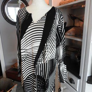 Chico's Asymetrical black and white tunic